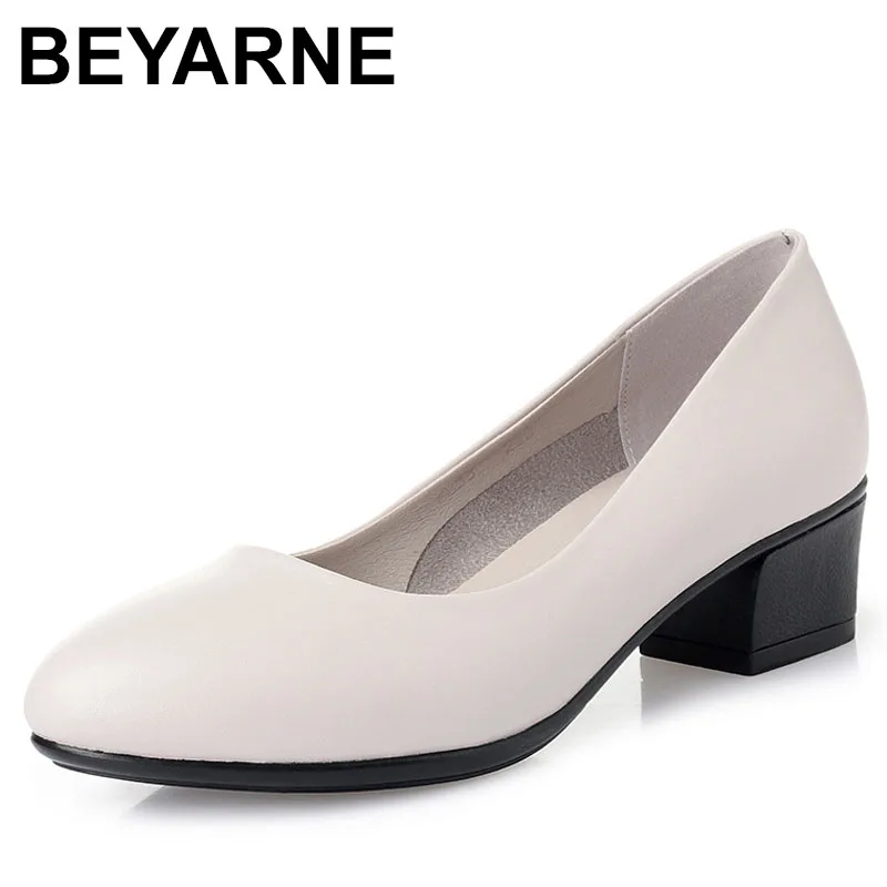 

Универсальные удобные дышащие лоферы на мелком блочном каблуке 4 см, осенняя обувь без шнуровки из мягкой кожи для офисной работы, мамы