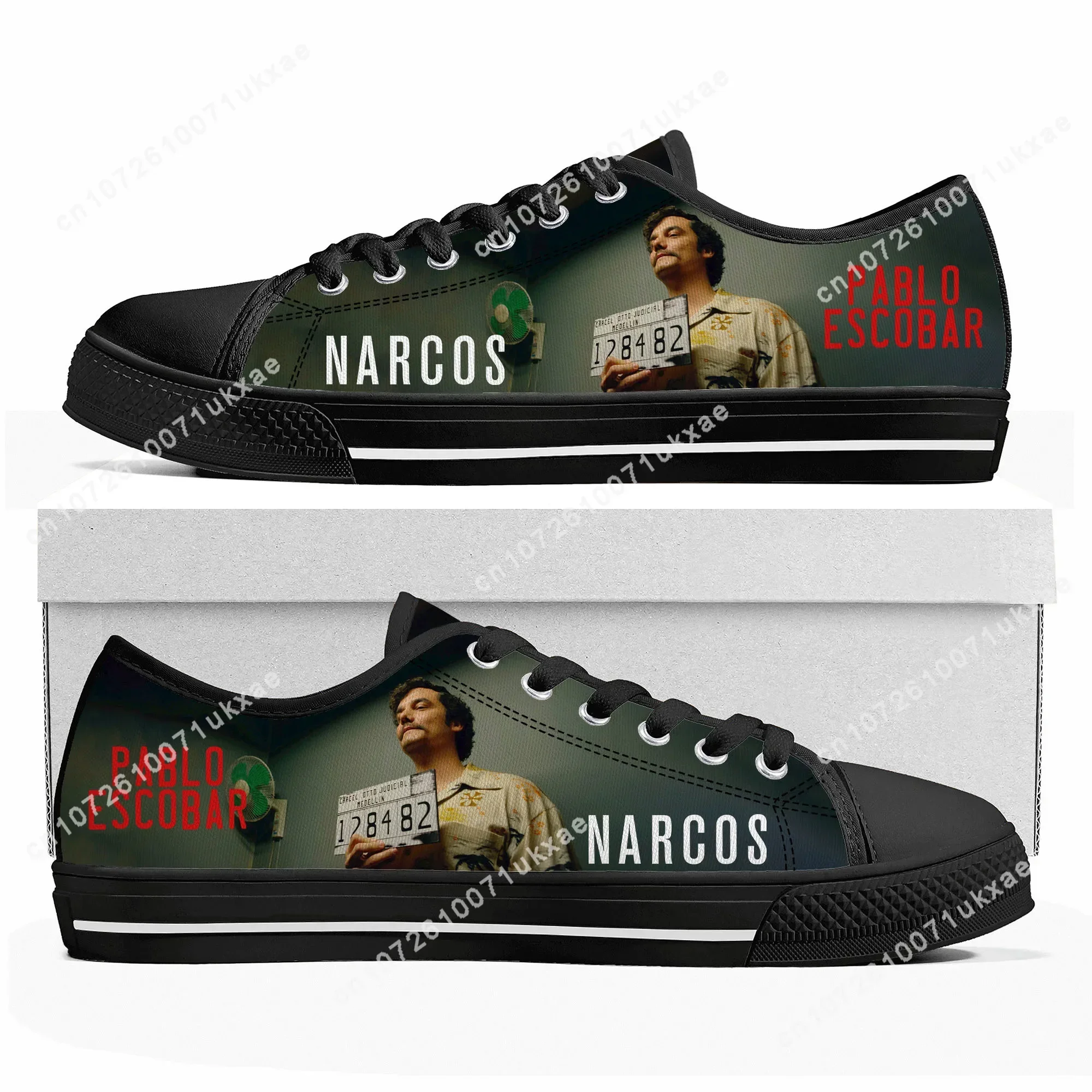 Narcos-Baskets basses en toile pour hommes et femmes, chaussures décontractées pour adolescents, chaussures de bricolage personnalisées, équipement Escobar, rencontre de couple, haute qualité