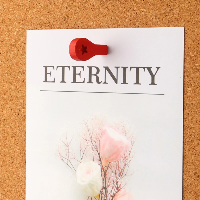 Boxed 35 Wooden Red Landmark Push Pins Creative Bulletin Board Message Board Photo Wall I-shaped Pins Push Pins