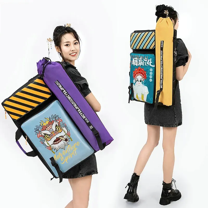 A2 Art Portfolio Backpack Multifunctional Drawing Board Bag,Chinese Style Art Bag,Waterproof Sketch Painting Bag For Artist