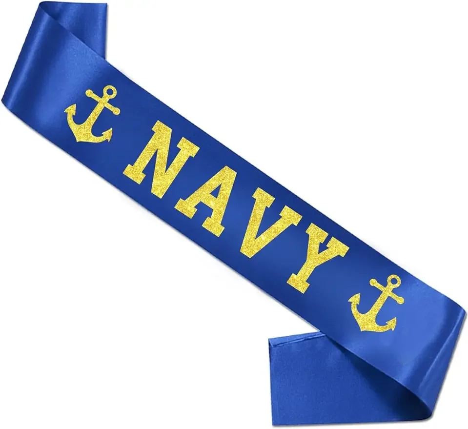 

Navy Graduation Sash Favors Congrats for Military Themed Party Supplies 2024