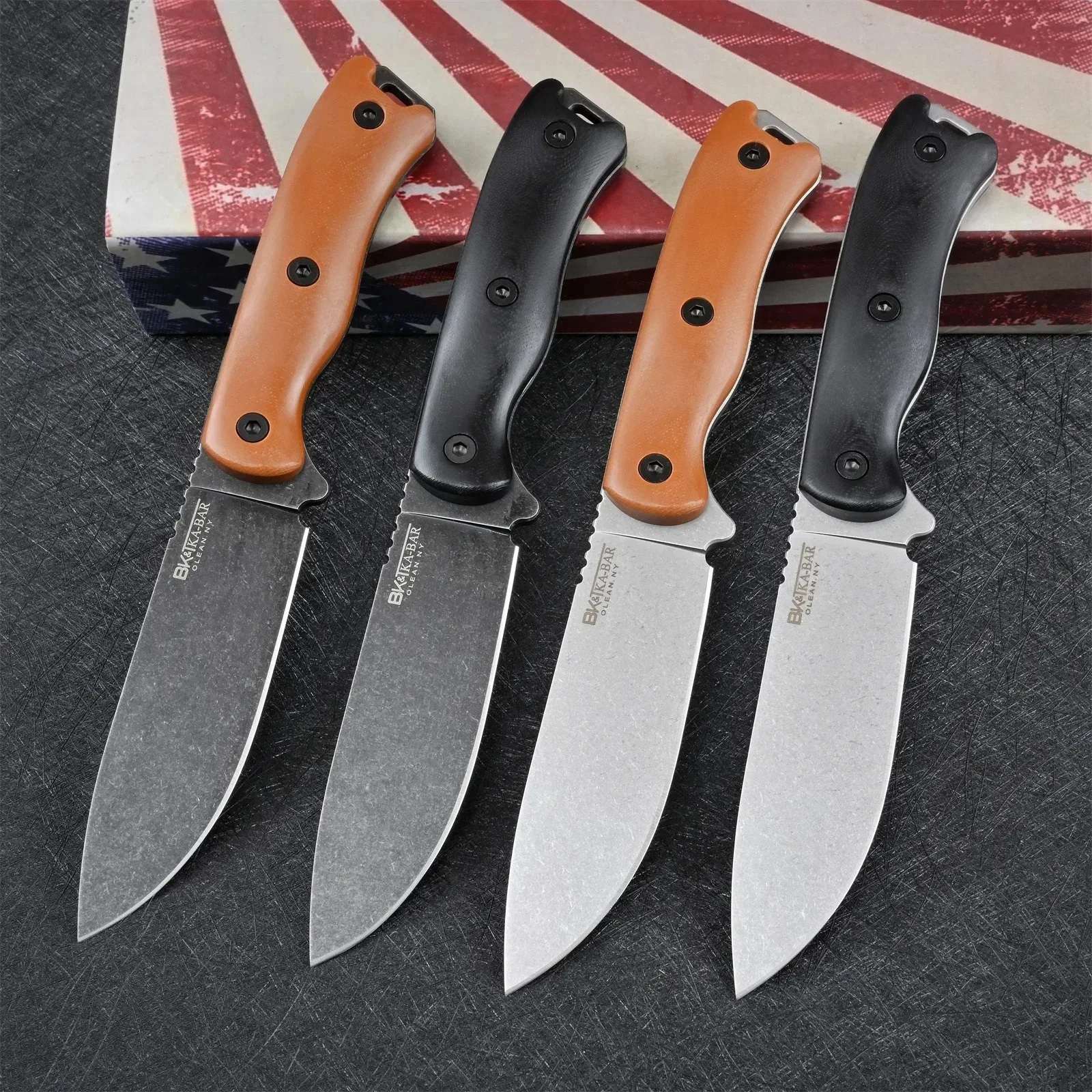 Multi-purpose outdoor straight knife, portable EDC pocket knife with scabbard, camping multi-purpose survival cutting knife