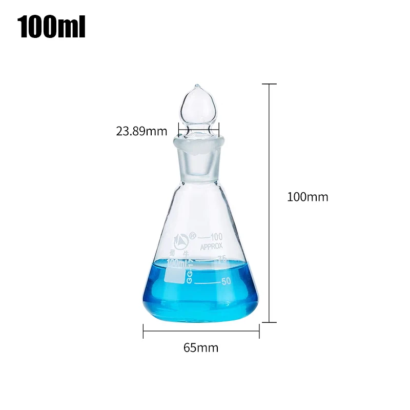 50ml/100ml/150ml/250ml Lodine Flask With Ground-in Glass Stopper Mark Lodine Volumetric Flask Triangular Flask