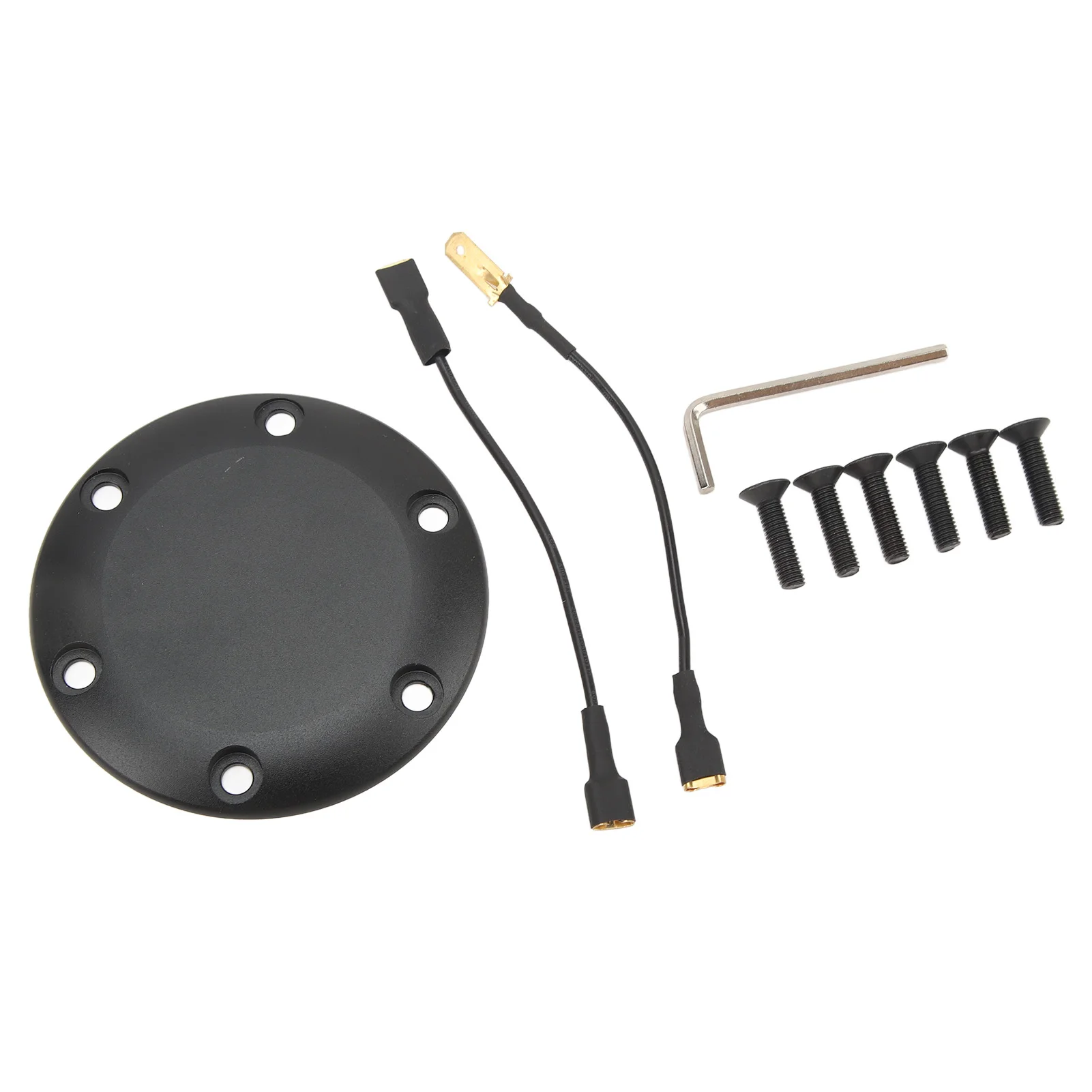 6 Holes Steering Wheel Horn Cover Aluminum Black Easy Installation  Fit for Most Cars 6 Holes Steering Wheel Center