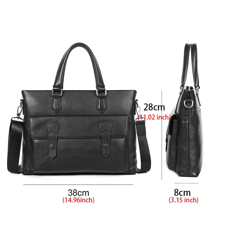 2022 Fashion Men's Briefcase Natural Skin Handbag Totes Men Genuine Leather Travel Bag Male Messenger Bags Casual Man Briefcases