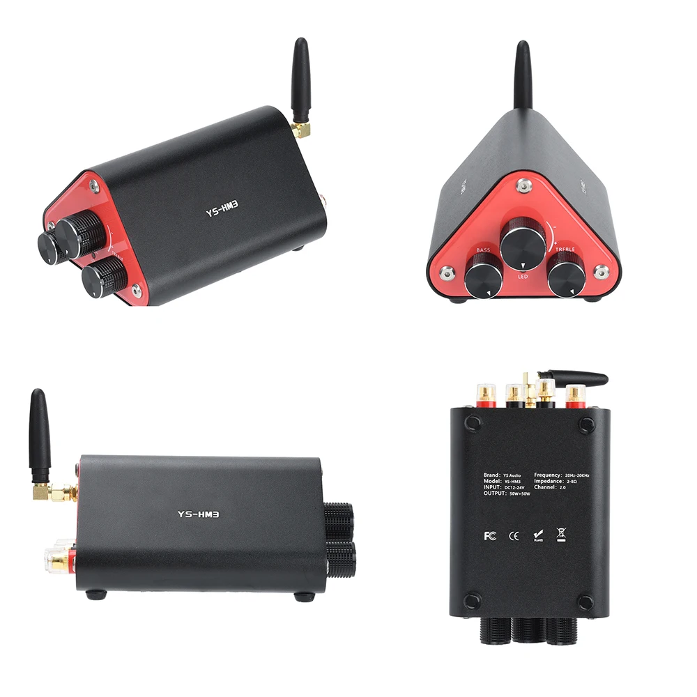 

YS-HM3 50W+50W BT 5.4 Dual Channel HIFI2.0 Stereo Digital Amplifier With US/EU Plug DC 12-24V TPA3116 NE5532 Audio Amplifier
