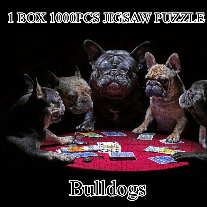 

1000PCS Card Game of Bulldogs Animals Home Decor Wall Display Father's Day Mother's Day Easter Friends Birthday Festival Gift