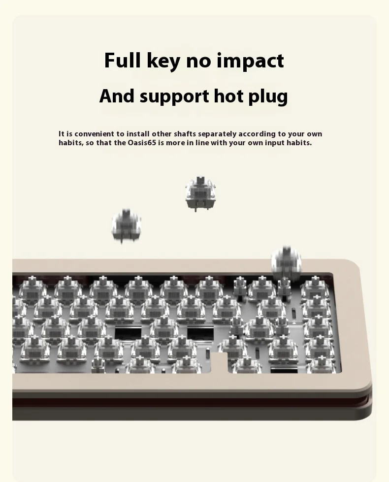 Imagem -03 - Teclado Mecânico Teclado sem Fio Gaming Hot Swap Gasket Bateria de Longa Duração pc Acessório Mode Oasis65 Backspace-oasis65