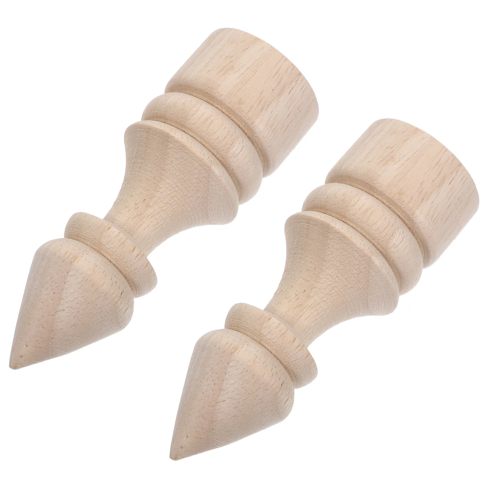 

2Pcs Solid Wood Decorative Finials Home Furniture DIY Long Lasting Roman Style Wooden Column Heads Unfinished Wood Finial
