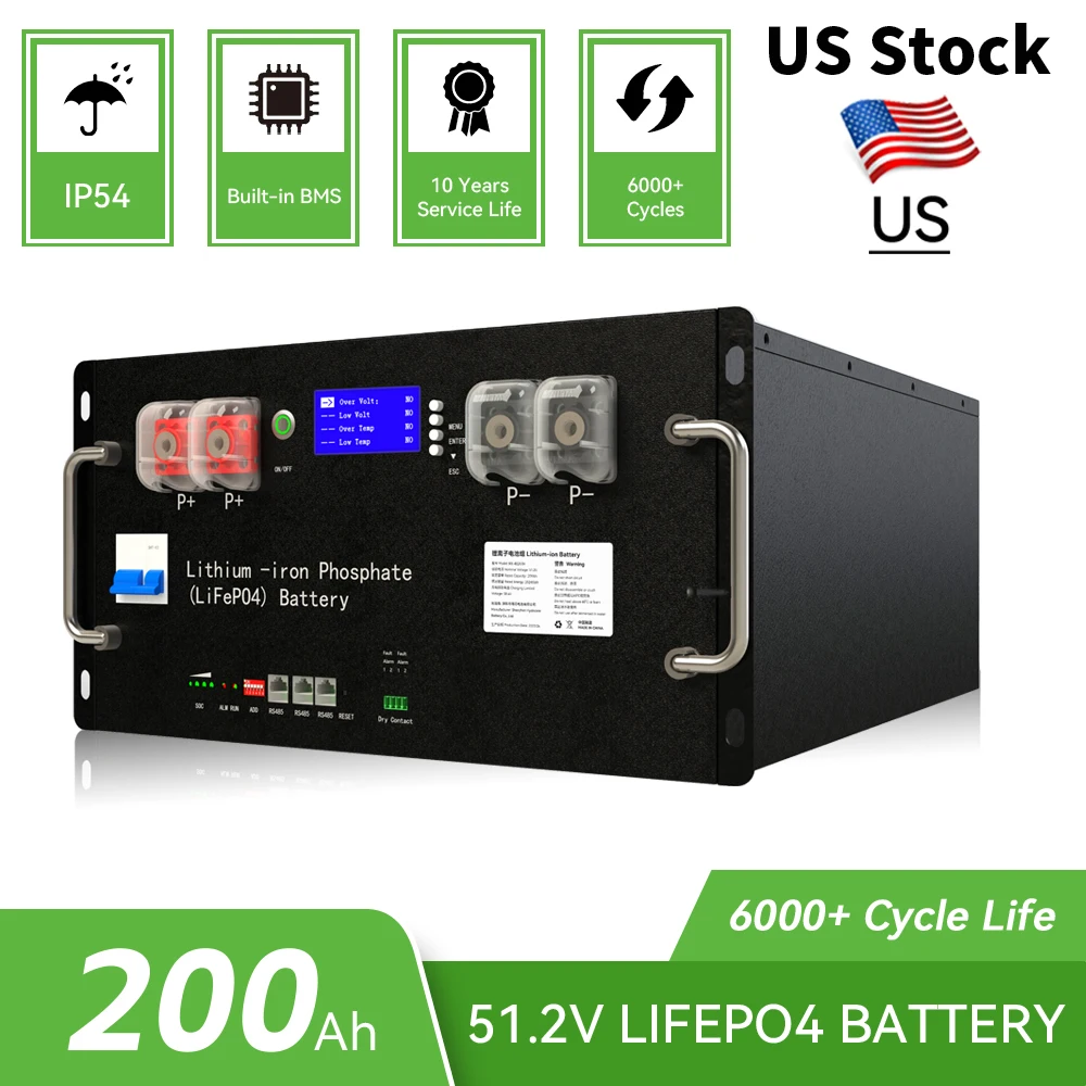 

New 48V 100Ah LiFePo4 Battery Pack 51.2V 5kw Lithium Iron Phosphate Batteries 16S 100A Built-in BMS 48V 100AH 150AH 200AH Pack