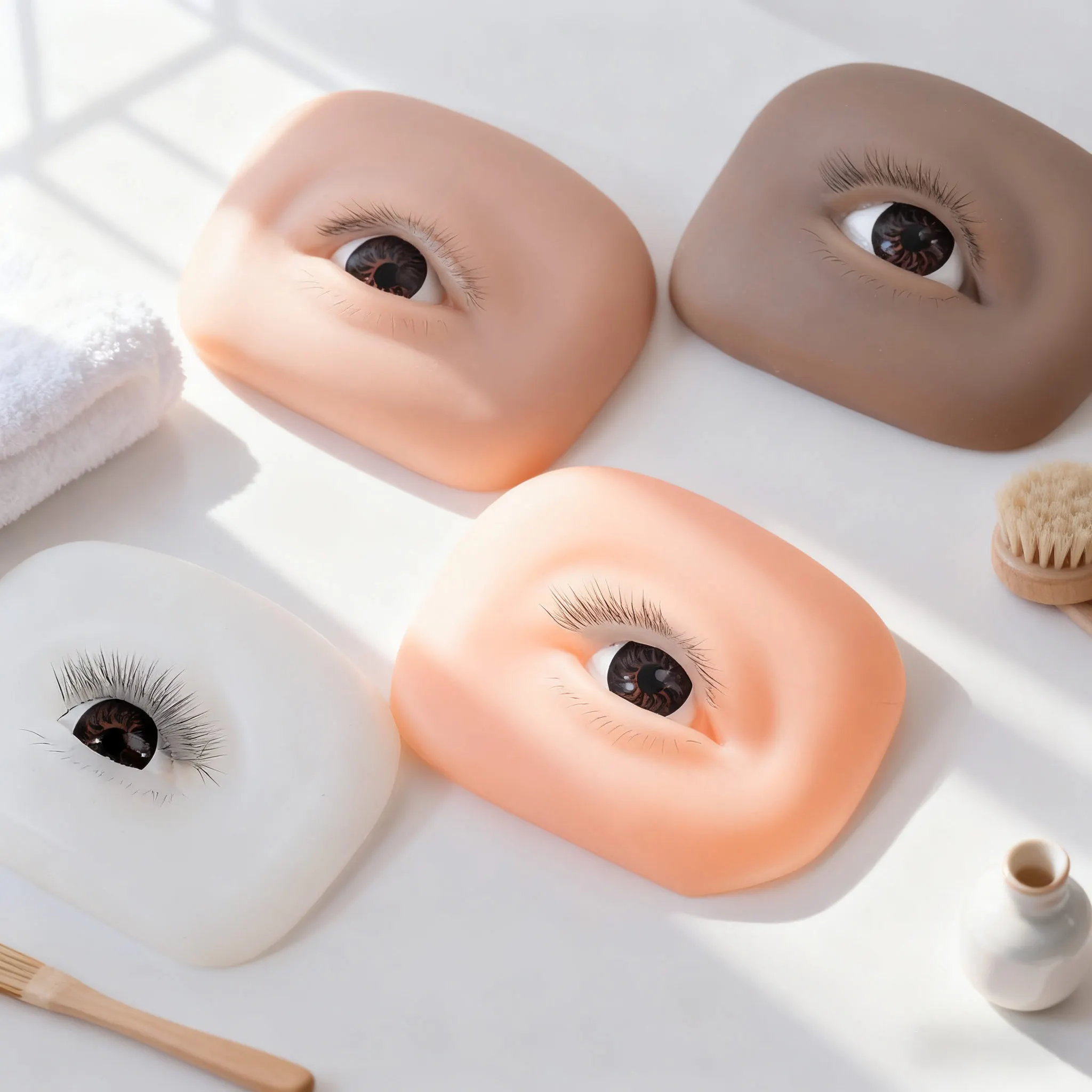 Übungsgerät zur Wimpernverlängerung mit oberer und unterer Wimpern, Augenlid-Lift-Funktion und Einzelpinzette-Trainingsmodul für Anfänger