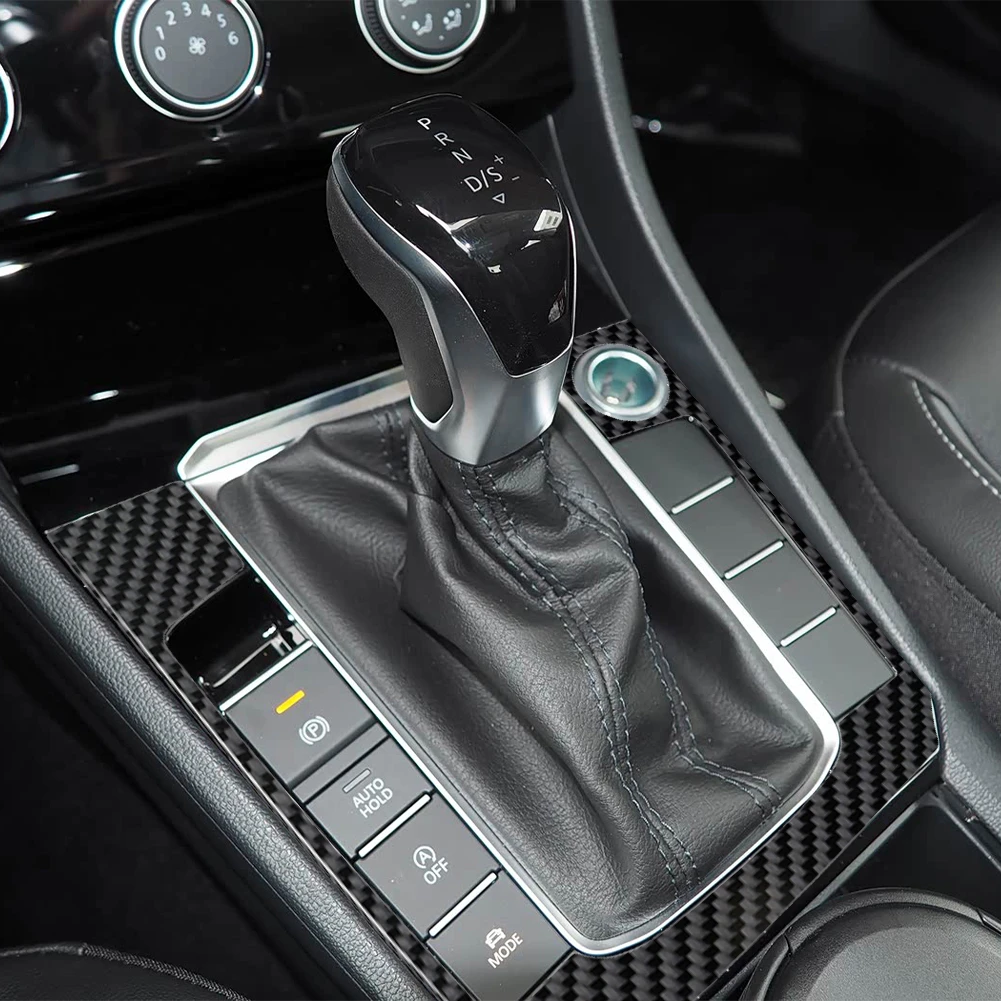 Carbon Fiber Car Interior Transmission Shift Box Panel Trim Sticker For VW Jetta MK7 2019-2023 Car Styling Accessories 5