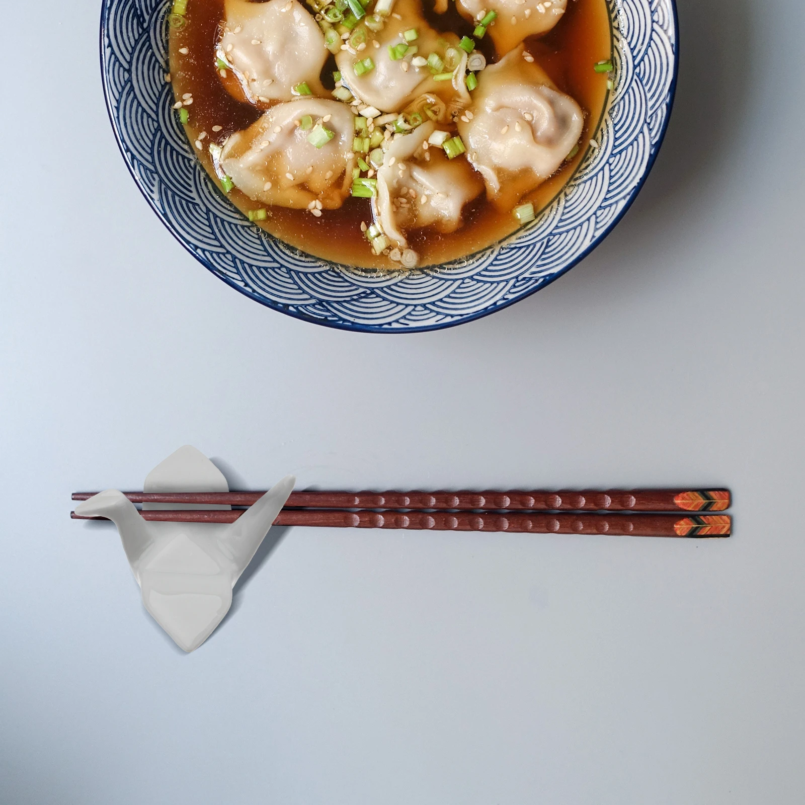 

6Pcs Japanese-Style Ceramic Chopsticks Rack Unique Thousand Paper Crane Holder Spoon Fork Rest Smooth Sleek Elegant 5.5x5x3cm