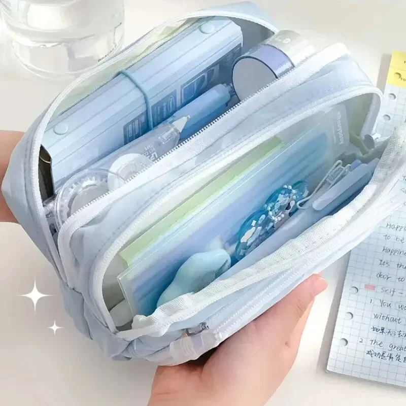 Astuccio per penne Kawaii di grande capacità Astuccio per matite coreano Astuccio per la scuola multistrato Borsa per cancelleria Studente per il ritorno a scuola