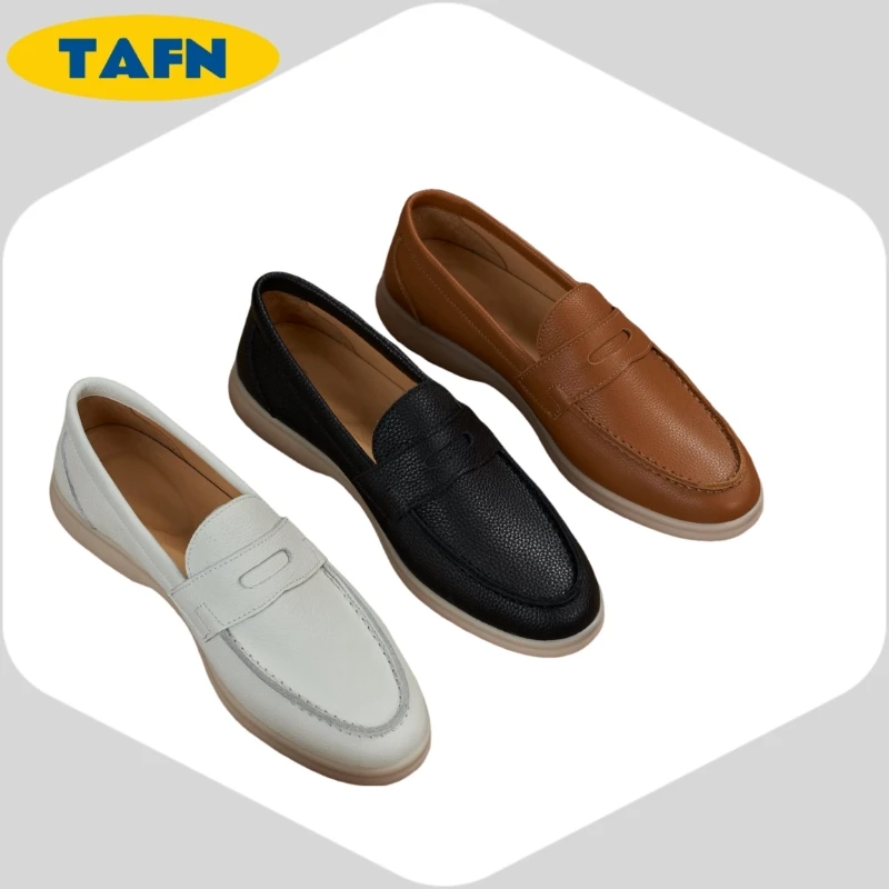 Grain Calfskin Advanced Texture Comfortable and Beautiful Women's Loafers with Flexible and Lightweight Sole Loafers AE2029