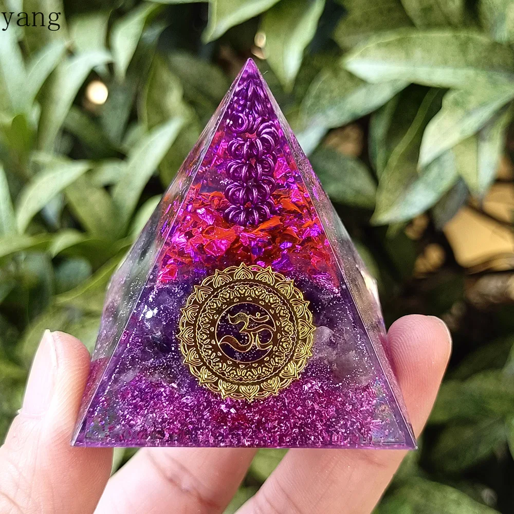 

CX Crystal Gravel Pyramid Ornament Resin Epoxy Handicrafts Home Office Decoration Gifts