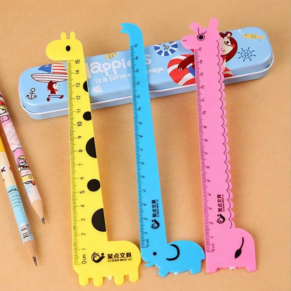 Règle de girafe de dessin animé, outil de mesure double face, fournitures scolaires, papeterie