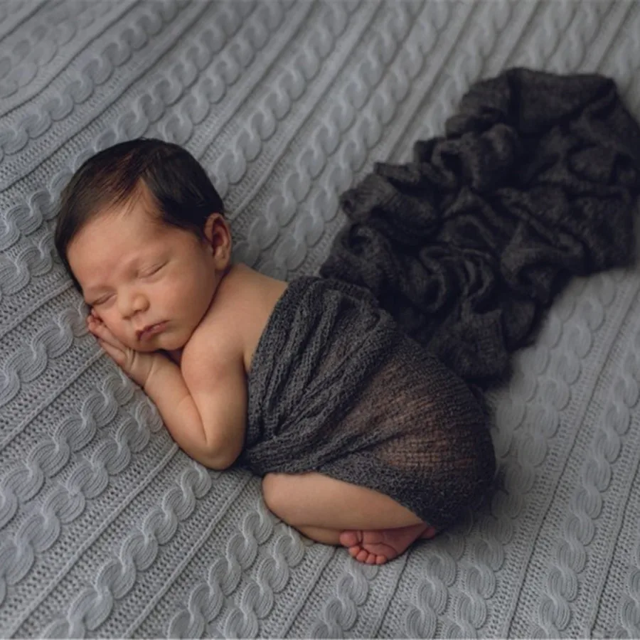 Stretch Knit Wraps Maternity Photo Props Newborn Photography Wraps Receiving Blankets Various  Colors