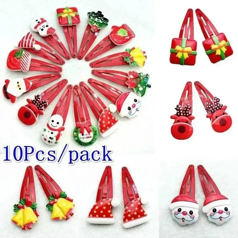 

10 Pcs Kids Girl Candy Hairpin Baby Hair Clip Christmas Barrettes Christmas Headbands
