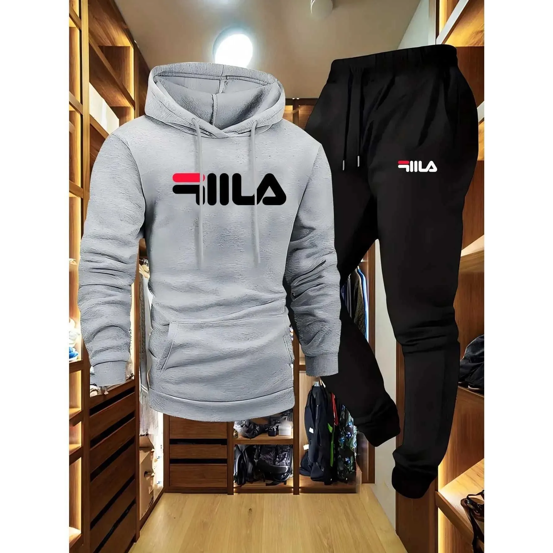 

New men's fashion casual sports suit, sweatshirt and sweatpants set, hoodie, loose fit, plus size