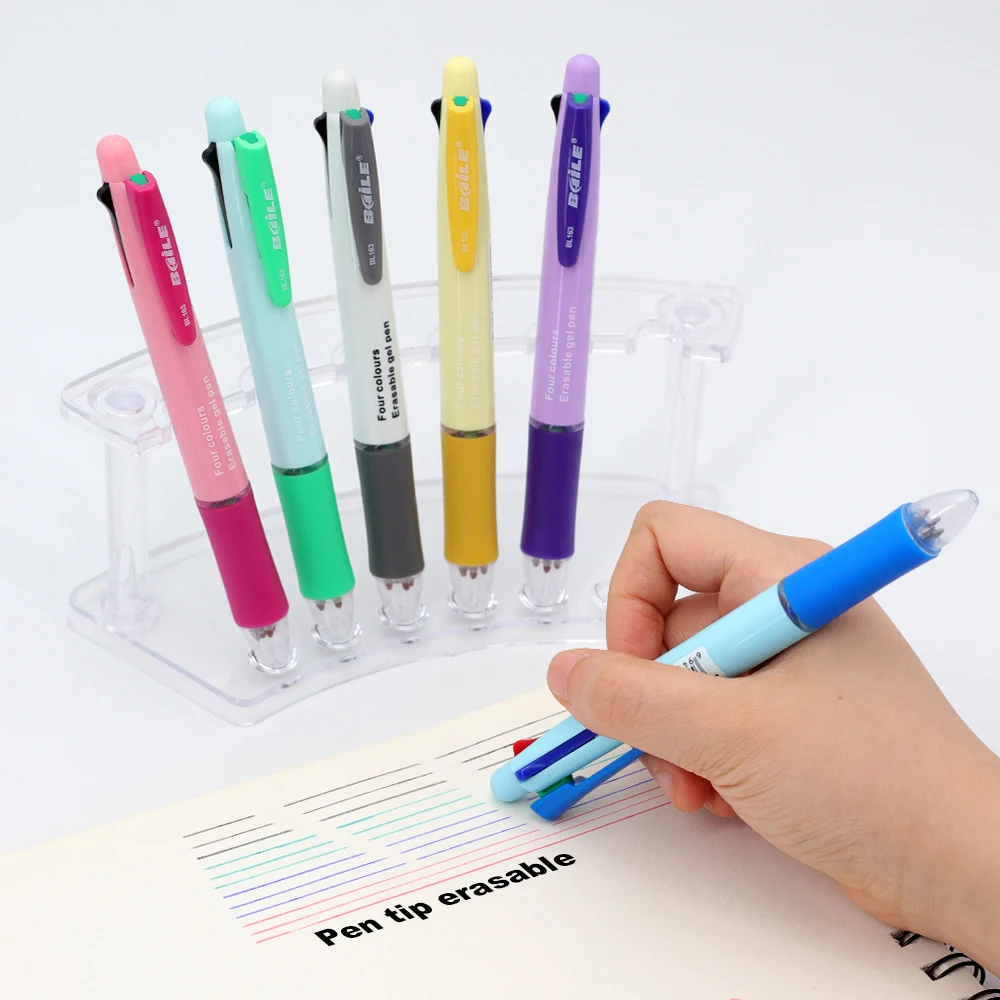 5 قطعة/المجموعة الإبداعية 4 في 1 متعدد الألوان قابل للمسح هلام مجموعة أقلام ، 0.5 مللي متر قابل للغسل مقبض ماجيك عبوات قضيب مكتب مدرسة لوازم الكتابة