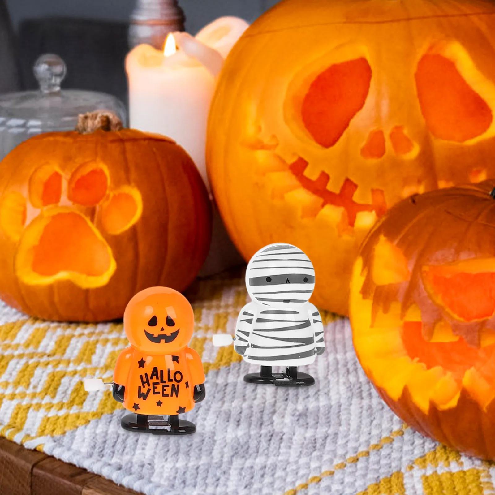 

7Pcs Halloween Wind Up Cartoon Design Walking Props Funny Clockwork Playthings Bright Favor Educational Gift