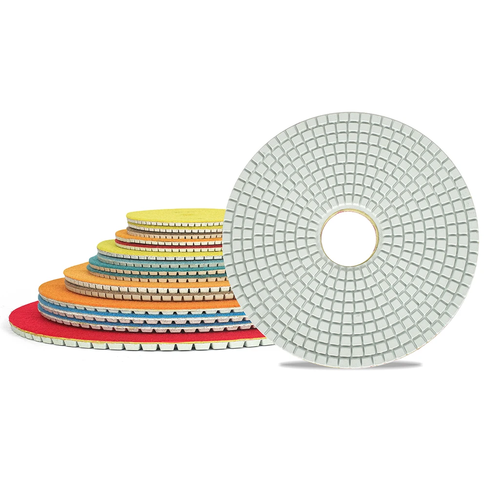 8 inch 200mm Abrasive Wet Polishing Pad Sharp Type Flexible Diamond Polishing Pad For Granite Marble Stone Sanding Disc