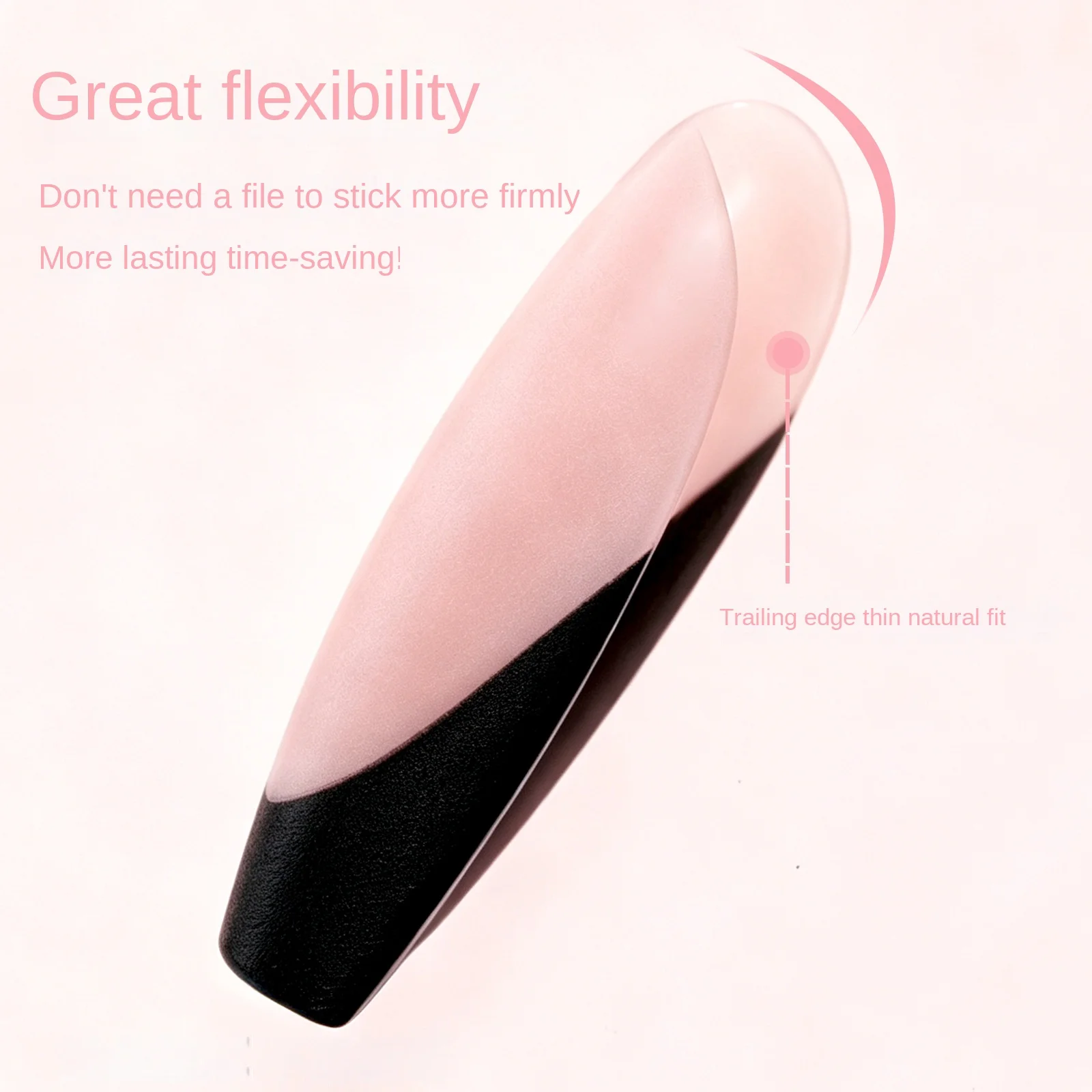 300Pcs Reusable French False Nail Tips Set Nude White Ombre Almond Shaped Artificial Nails Without Adhesive for Home Salon Use