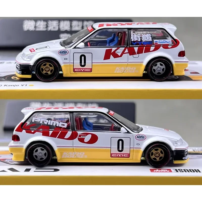 KAIDO HOUSExMINIGT 1/64 Honda Civic EF Kanjo V1 Giocattolo in lega Veicolo a motore Pressofuso in metallo Modello regalo