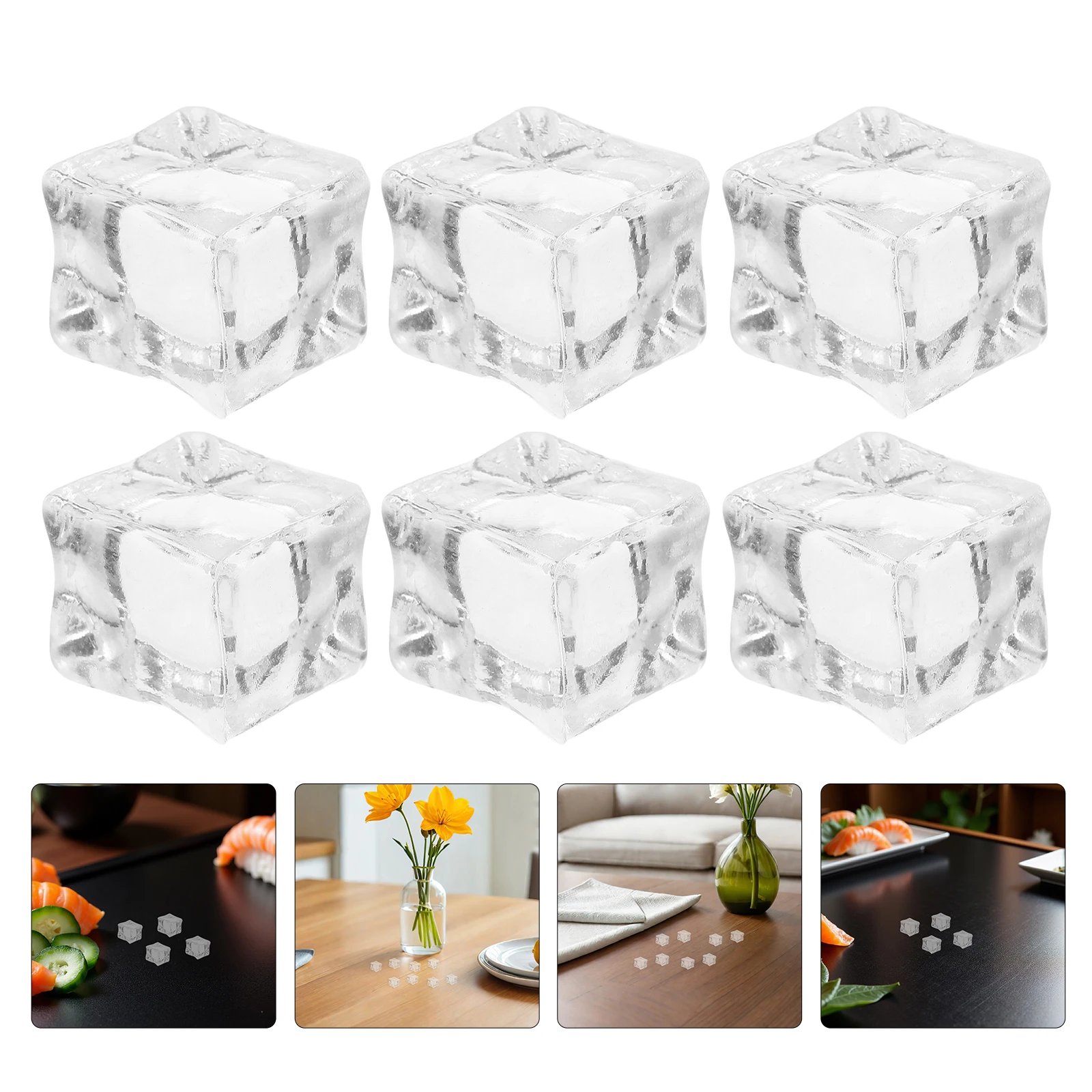 

60pcs Artificial Ice Cubes 25mm Clear Acrylic Vase Filler Decorative Photography Props For Wedding Table Party Home Decor