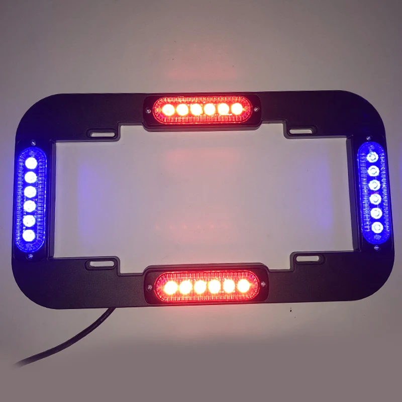 Biaochi 24W 12V 24V DC universal emergency warning amber white led license plate strobe light for cars trucks