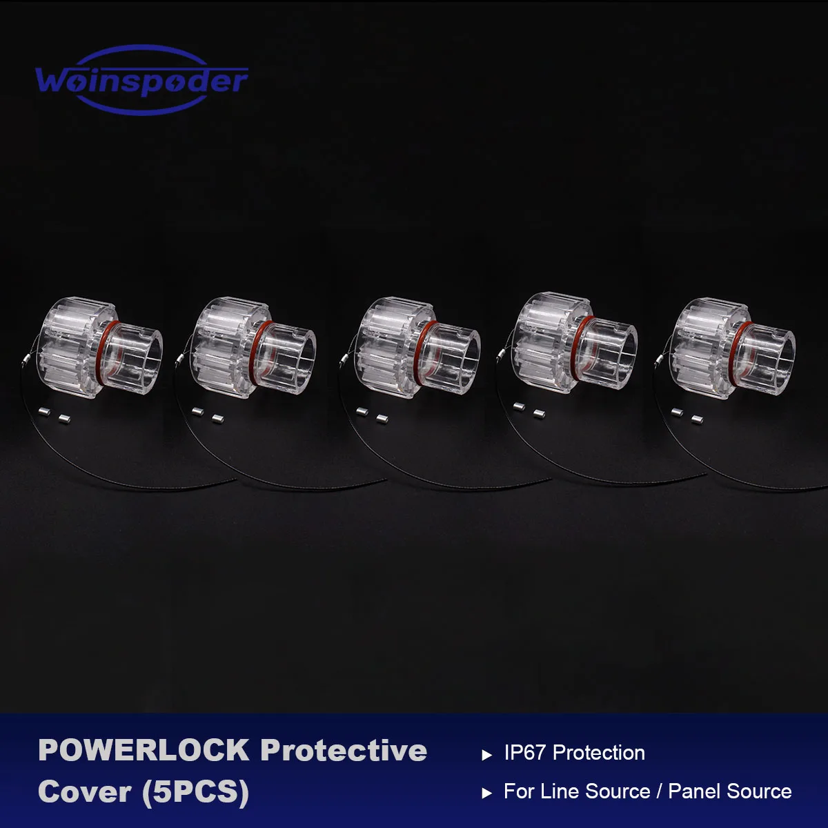 

WOINSPODER 5PCS Set Powerlock Protective Cover for Line Source Panel Source IP67 Rated
