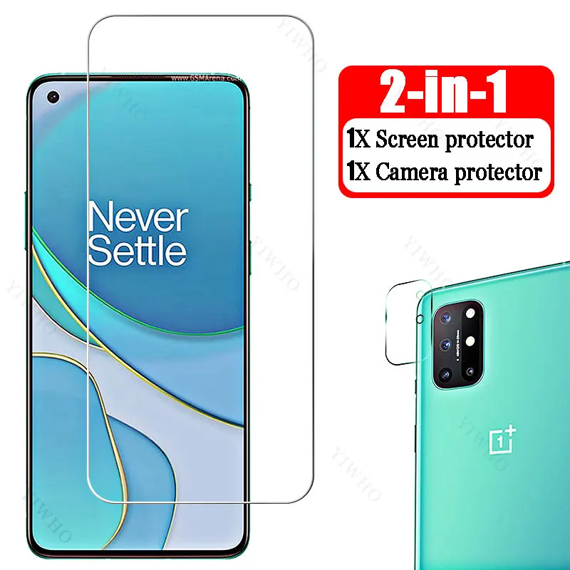 4in1 Cover Tempered Glass Screen Protector for OnePlus 8 T + 5G Plus Protective for One Plus 8T+ 8Tplus 1+ 1 Camera Lens HD Film