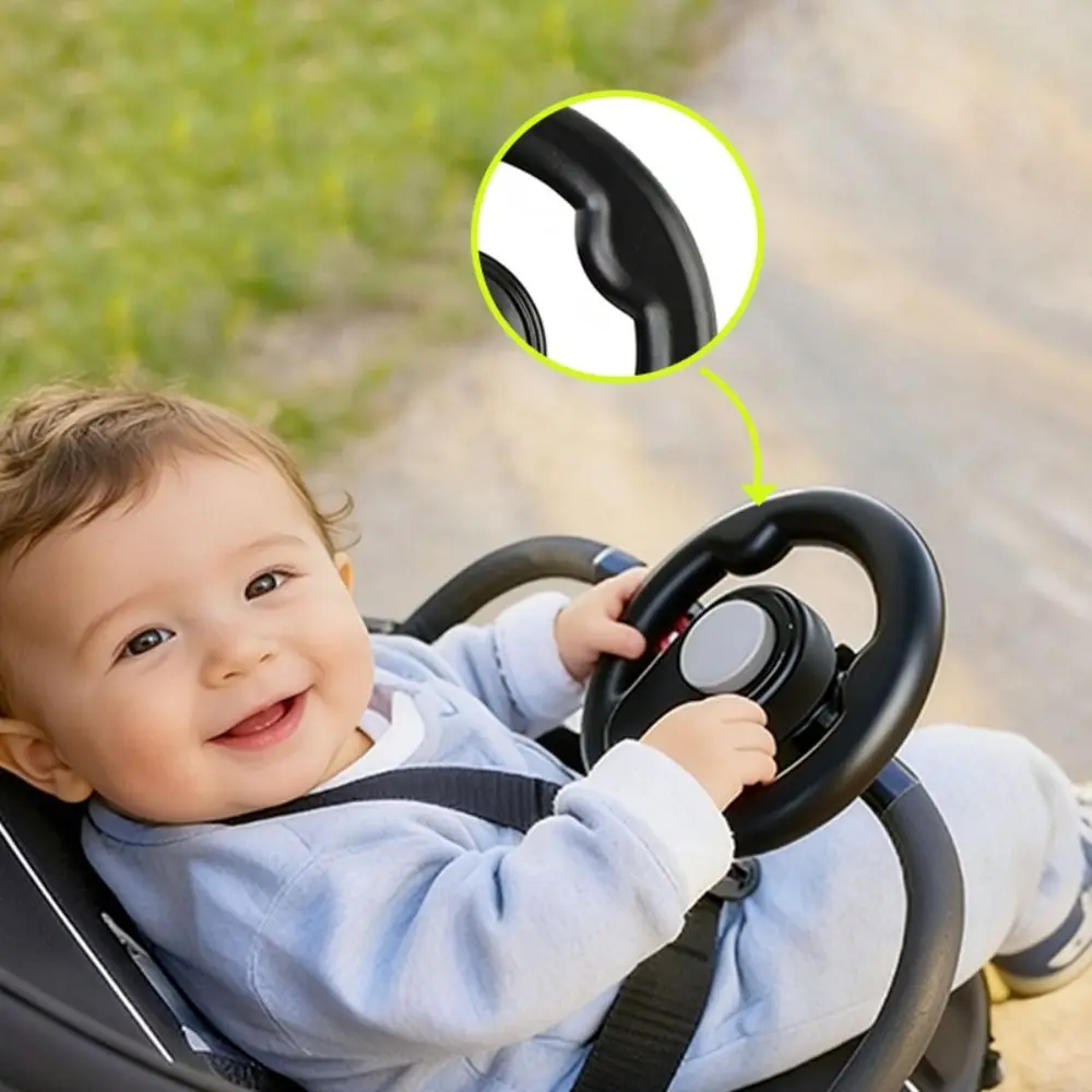 360° Rotation Stroller Steering Wheel Interactive Universal Simulated Driver Steering Wheel Detachable Toddler Car Seat