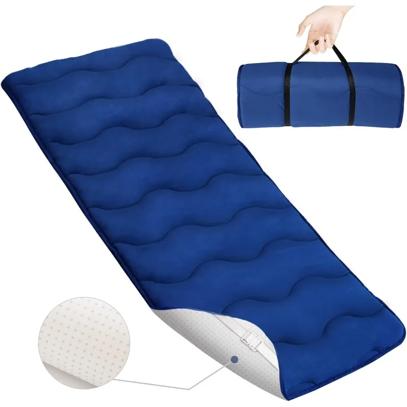 

Наматрасник для кроватки, стеганый пенопластовый наматрасник для кемпинговой кроватки размером 30 x 75 дюймов с противоскользящим дном, дышащие и удобные подушечки для кроватки