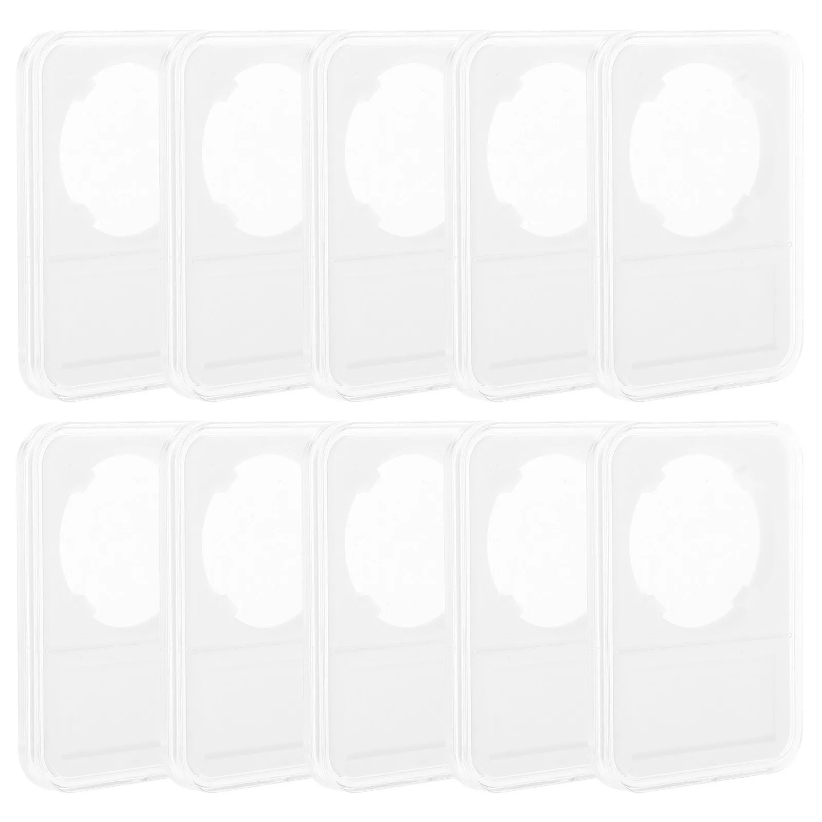 10Pcs Clear Coin Storage Box Elegant Design Easy Access Banknotes Commemorative Coins Collectibles Organizer Coin Collection Box