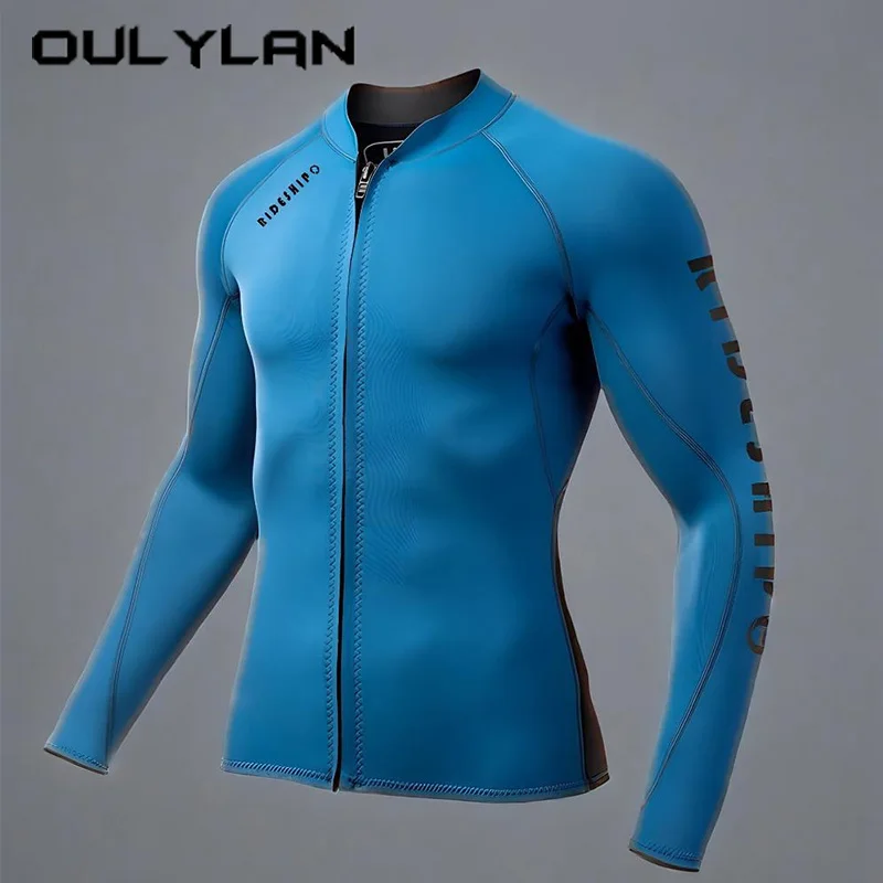 

Oulylan 2mm Neoprene Men Diving Wetsuit Split Body Jacket Long Sleeve Swimsuit Warm-keep Durable Water Sports Surfing Clothing