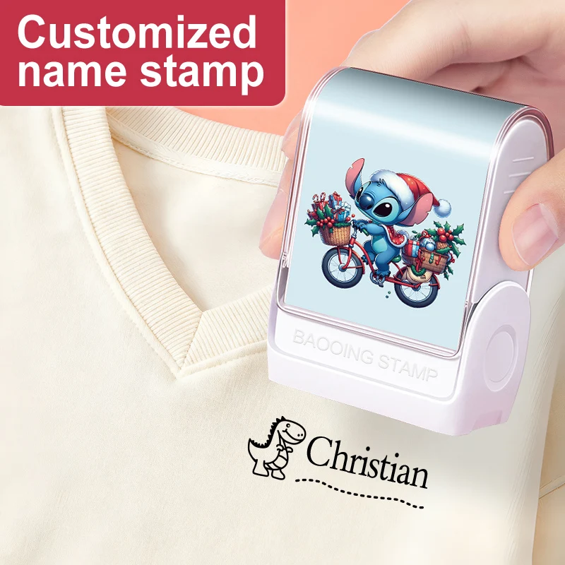 

Disney Stitch Personalized Name Stamp with Washable Ink for Daily Organization, Great Back to School And Christmas Gift