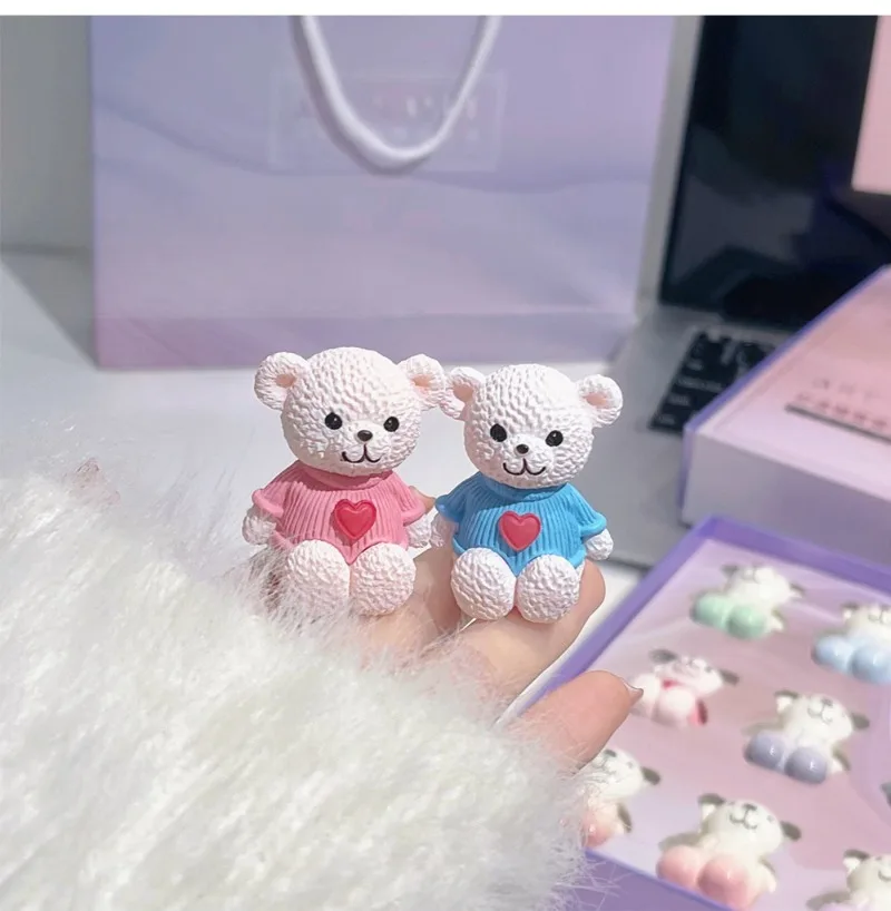 Bear Family Matte Lipstick Set High Quality Cute Makeup Waterproof Cosmetics Gift Beauty Ornaments Necklace