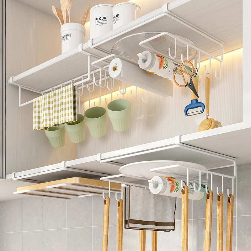 

Multifunctional Under Cabinet Rack Shelf Basket Cabinet Storage Hanging Baskets Organizer Rack Shelves for Kitchen Pantry