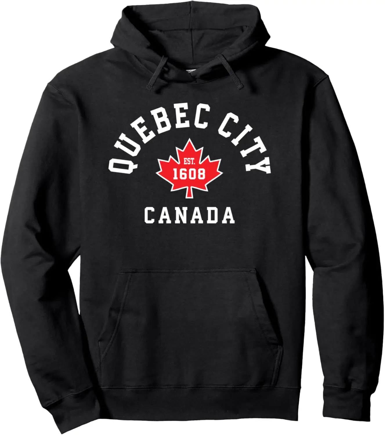 

Quebec-City Canada Hoodie Canadian Maple Leaf Sweatshirt Pullover Hoodie