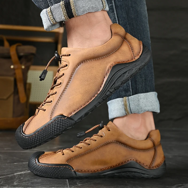 

Лидер продаж, мужские туфли-оксфорды, Европа, Америка, модные синие мужские спортивные туфли для отдыха, высококачественная кожаная походная обувь, противоскользящая