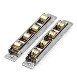 Stainless steel window pulley slot wheels silent Copper u groove track door roller casters sliding glass window Hardware fitting