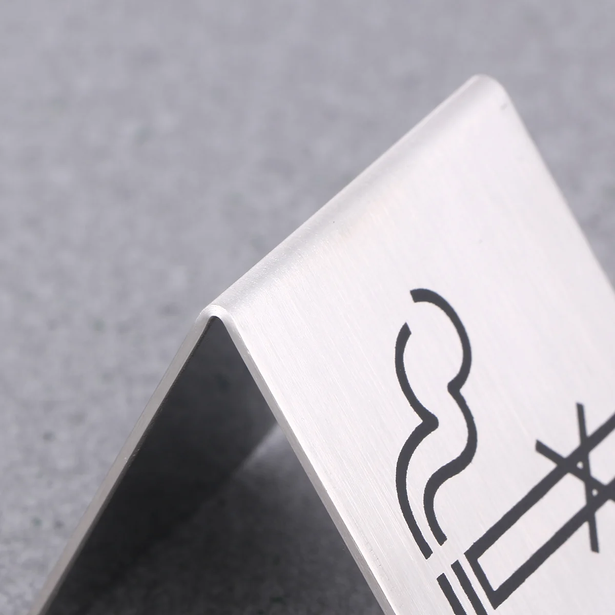 Double-Sided Tabletop Sign Tent Signage Stainless Steel No Smoking Stop Emblems