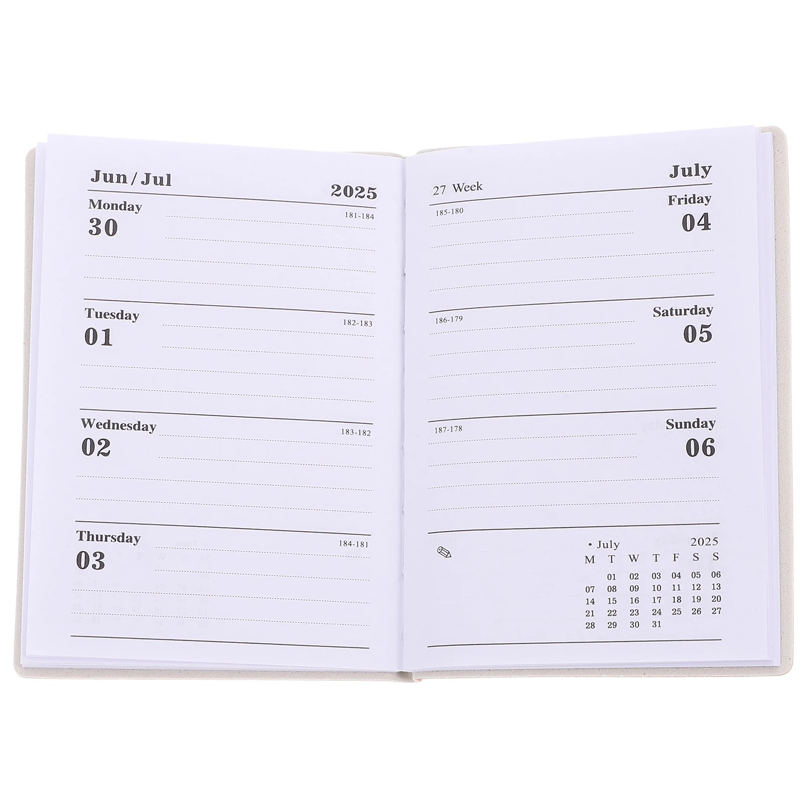 Mini Kalender Notitieboek Thuisschool Essentials Rasterplanner Ideale zakplanners Hardcover