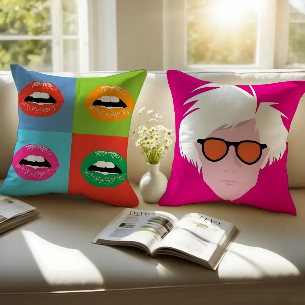 Andy Art W-warhol Fashion Pillow Case Pillow Case Plush Fabric Soft Double Sided Print Home Sofa High Quality Cushion