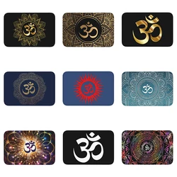 Golden Om Mandala Door Mat Floor  Kitchen Bathroom  Anti-Slip Outdoor Buddhist Yoga Meditation Rug Garage Entrance