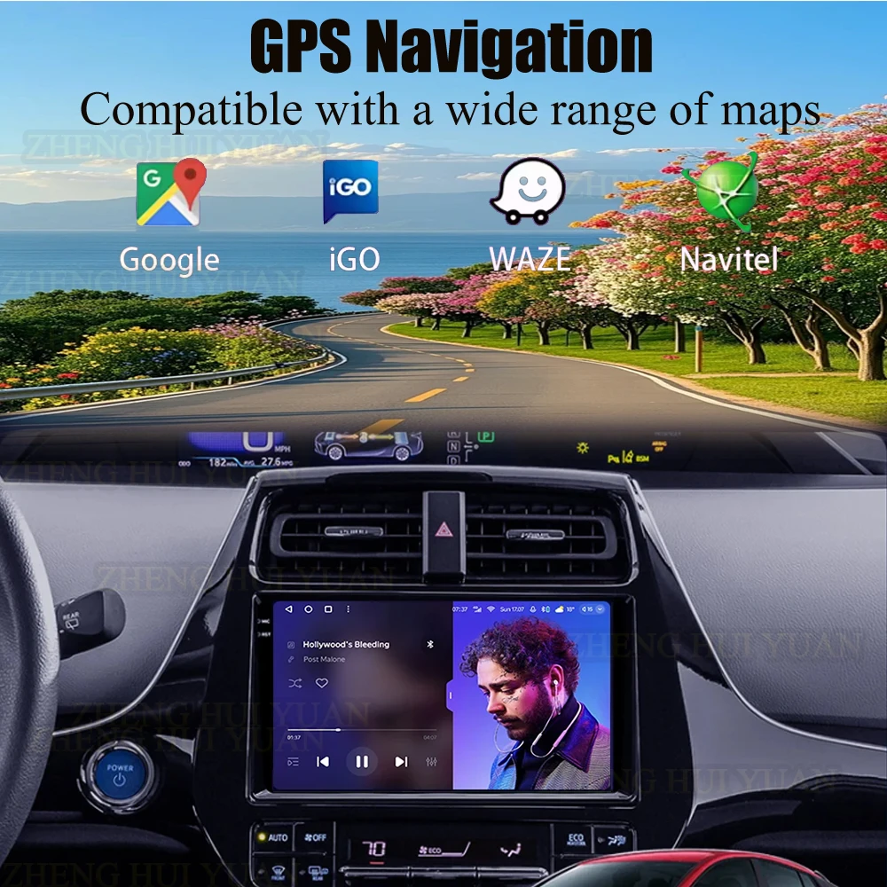 Android 15 Car Radio For Toyota Prius XW50 2015 - 2020 AI Voice Wireless Carplay Multimedia Video Player Navigation GPS Stereo view 6