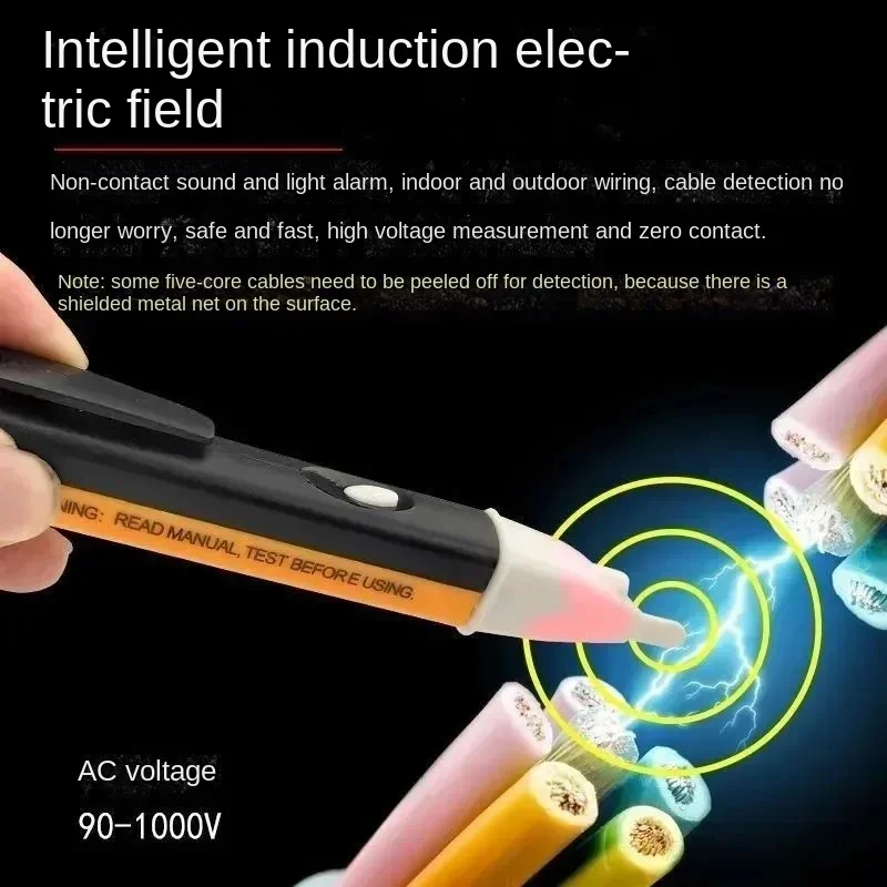 Electric indicator 90-1000V Non-Contact Socket Wall AC Power Outlet Voltage Detector Sensor Tester Pen LED light AC 110V-220V