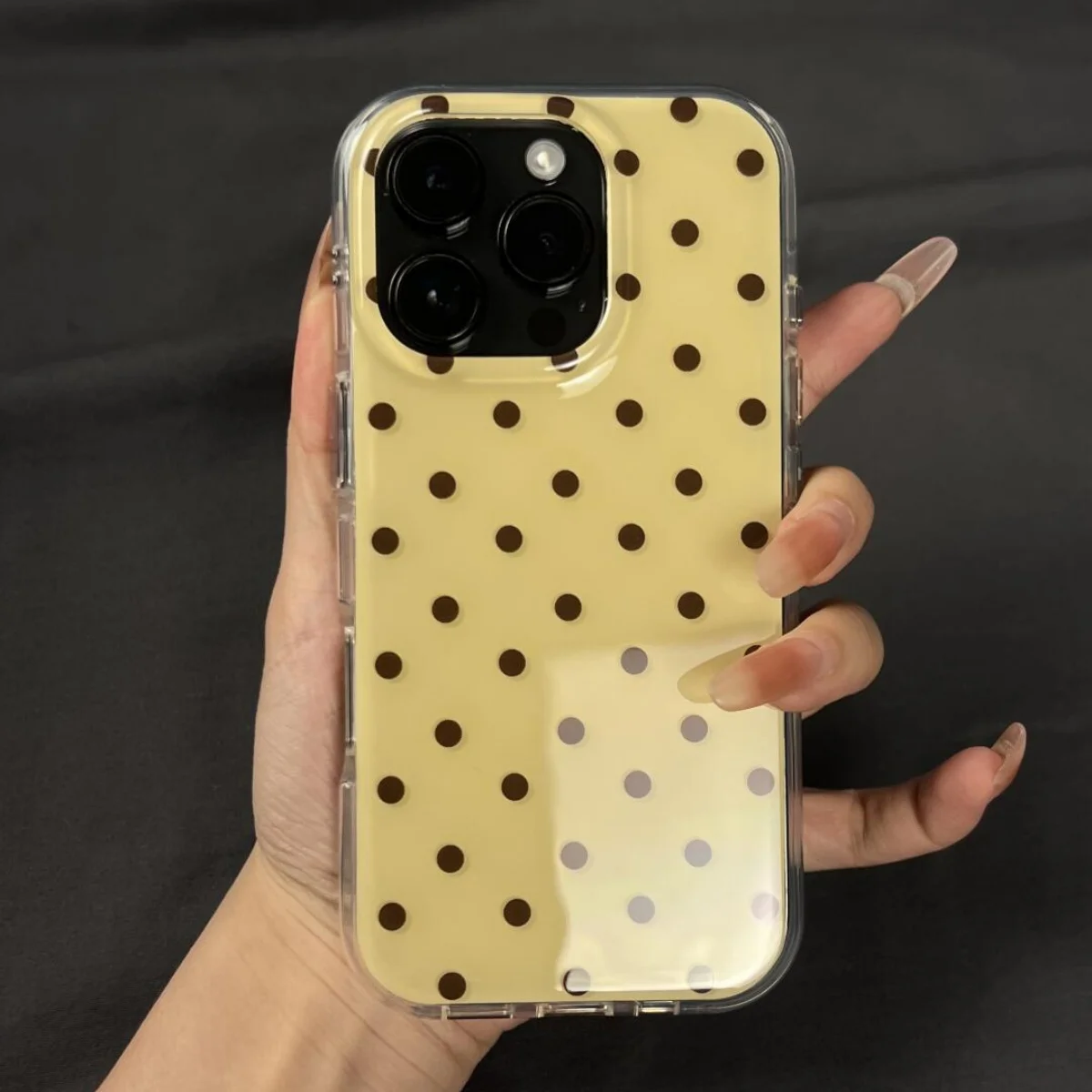 

Simple Cute Polka Dot Glossy Jelly Shockproof Phone Case For iPhone 17Air 16 15 14 13 12 11 Plus Pro Max Anti-fall Cover Y2K